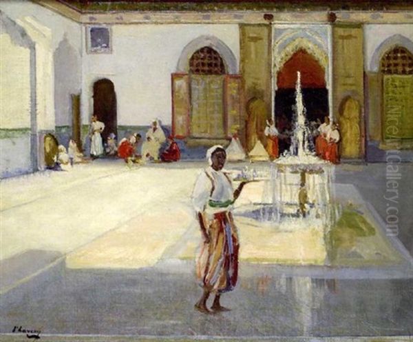 A Moorish Courtyard With Figures - view 1