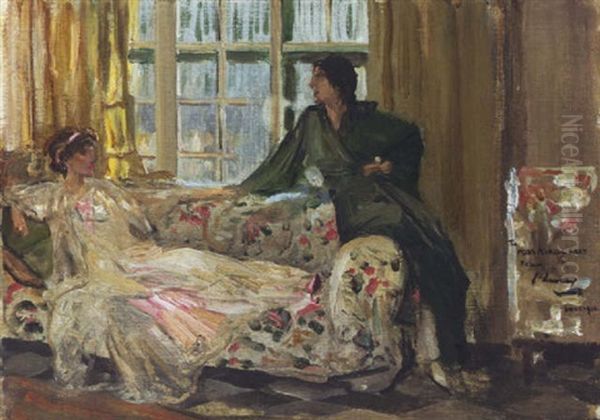 Two Ladies Talking On A Sofa - view 1