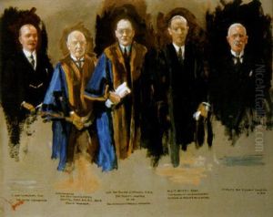 Study Of Five Figures From His Royal Highness The Prince Of Wales Receiving From The Lord Mayor Letters Patent Granting Livery...