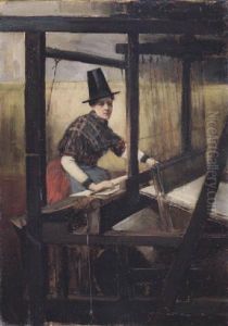 The Weaver - A Welsh Girl At A Loom by John Lavery