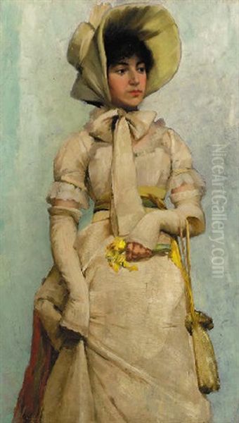 Standing Lady Wearing A Bonnet - view 1