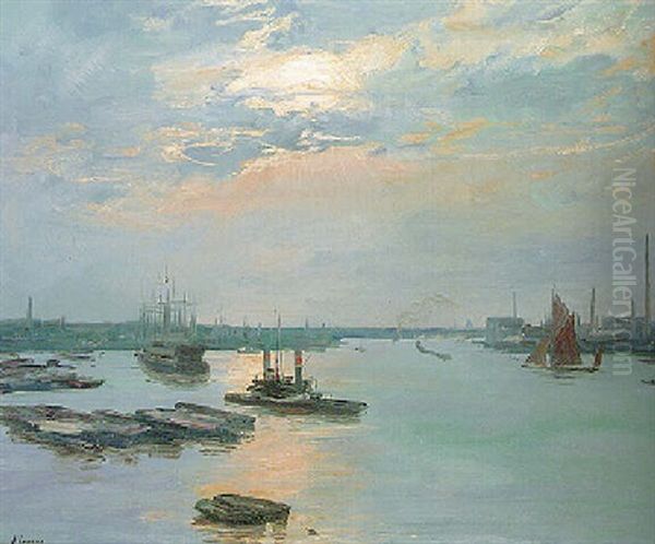 The River Thames At Greenwich, Evening - view 1