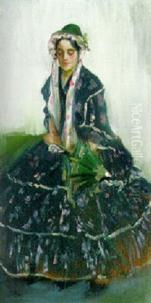 Portrait Of A Seated Lady With A Parasol - view 1