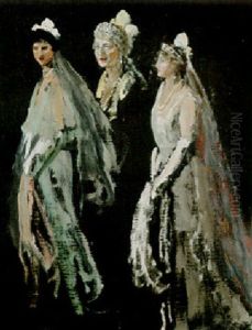 The Lady Duveen Of Millbank, The Hon. Dorothy And Miss Sheilagh Morrison-bell by John Lavery