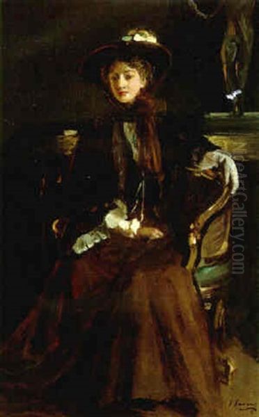 Portrait Of A Lady In Brown - view 1