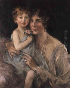 The Marchioness Of Londonberry And Lady Mairi Stewart by John Lavery
