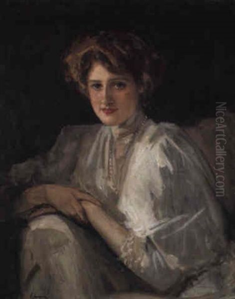 Portrait Of Phyllis In A White Dress - view 1