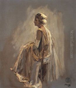 Study Of Miss Cynthia Weaver by John Lavery