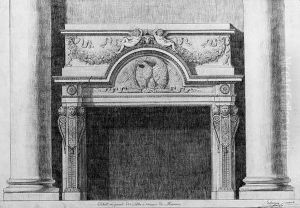 Design For An Elaborate Fireplace At The Chteau De Maisons,france by Francois Joseph Bellanger