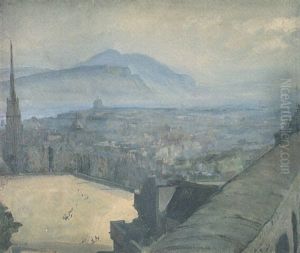 A View Of Edinburgh From The Castle Across The Esplanade Looking Towards Arthur's Seat by John Lavery