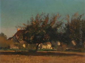 Bauerngehoft Und Obstbaume by Eugene Antoine Samuel Lavieille