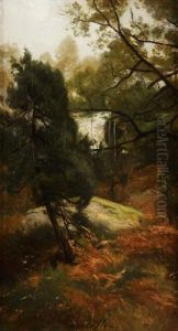 Rocher En Foret De Fontainebleau by Eugene Antoine Samuel Lavieille