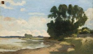 Paysage Fluvial by Eugene Antoine Samuel Lavieille