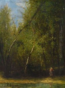 Bauerin Im Wald by Eugene Antoine Samuel Lavieille