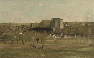 Les Ruines Du Chateau De La Forte Milan - The Ruins Of The Castle Of The Milanese Fort by Eugene Antoine Samuel Lavieille