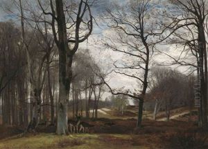 Wild Im Wald Von Fontainebleau by Eugene Antoine Samuel Lavieille