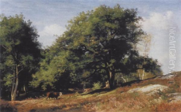 Baumlandschaft Mit Weidenden Kuhen - view 1