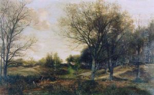 Waldlichtung Mit Reh by Eugene Antoine Samuel Lavieille
