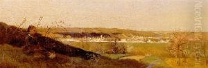 Panorama Sur Le Village De Saint-mammes by Eugene Antoine Samuel Lavieille