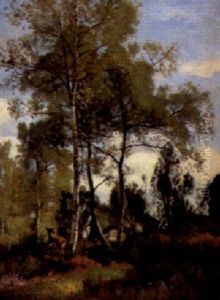 Biche En Foret De Fontainebleau by Eugene Antoine Samuel Lavieille