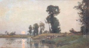 Les Lavandieres Au Coucher Du Soleil Les Lavandieres Au Coucher Du Soleil