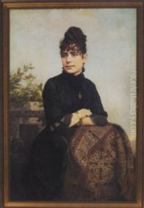 Portrait Of A Lady In Black Lace Dress
