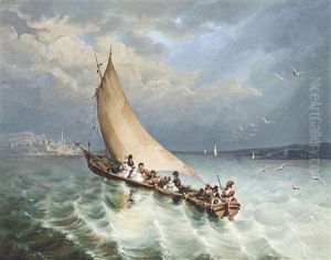 A Crowded Ferry Boat Approaching An Ottoman Port by Charles B. Lawrence