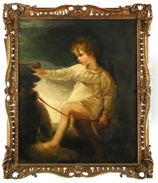 Portrait Of Master William Lock Of Ardfry, County Galway, With His Dog - view 1