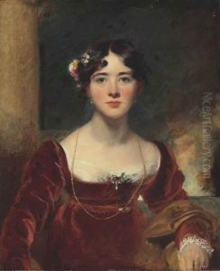 Portrait Of Mrs. John Allnutt, Nee Eleanor Brandram, Half-length Portrait Of Mrs. John Allnutt, Nee Eleanor Brandram, Half-length