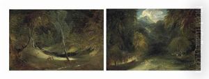 Studies From Nature: The Source Of The Manifold At Ilam Park; And A View Of Dovedale Looking Towards Thorpe Cloud