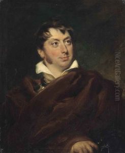 Portrait Of A Gentleman, Bust-length, In A Brown Cloak And White Shirt, Holding His Hat by Thomas Lawrence