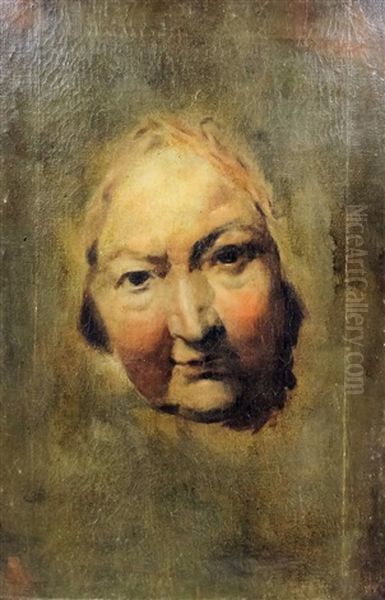 Study Of The Face Of An Elderly Lady - view 1