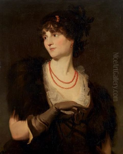 Portrait De Jeune Femme Tenant Un Medaillon - view 1