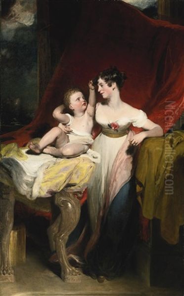 Portrait Of Anne, Viscountess Pollington, Later Countess Of Mexborough, With Her Son, John Charles, Later 4th Earl Of Mexborough - view 1