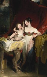 Portrait Of Anne, Viscountess Pollington, Later Countess Of Mexborough, With Her Son, John Charles, Later 4th Earl Of Mexborough by Thomas Lawrence