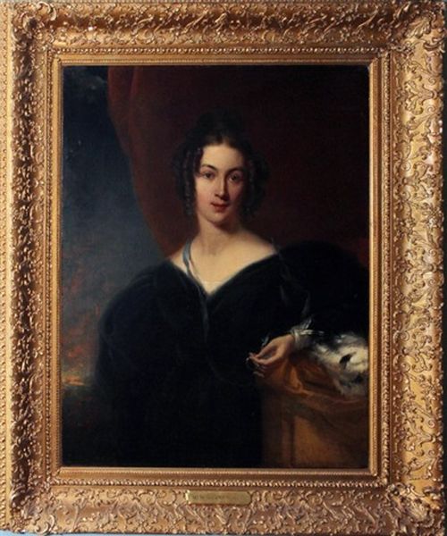 Portrait Of A Woman Holding A Gold Ring - view 1