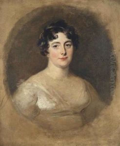 Portrait Of Anne, Lady Romily (d.1818), Bust-length, In A White Dress, In A Painted Oval