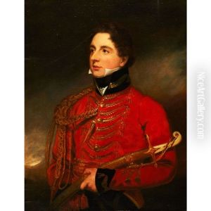 Colonel Robert Smith Webb (1794 Witley, Surrey-1862 Hambledon, Surrey) Depicted Holding A Marmaluke Hilted Officer's Sword