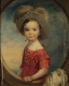 A Portrait Of A Child In A Red Frock And Plumed Hat by Thomas Lawrence