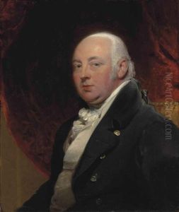 Portrait Of Thomas Penrice, Seated, In A Blue Coat, Before A Draped Red Curtain by Thomas Lawrence