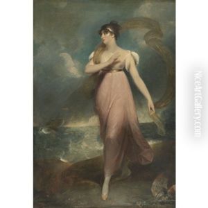 Portrait Of A Woman As Miranda, Said To Be Miss Gibbon (collab. W/studio) by Thomas Lawrence