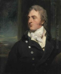 Portrait Of Sir George Cornewall, 3rd Bt., Of Mocass Court, In A Black Coat And A White Stock, A Landscape Beyond