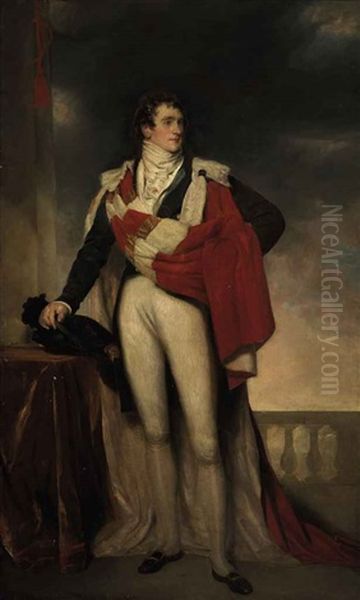 Portrait Of Charles Gardiner, 1st Earl Of Blessington In Coronation Robes, By A Draped Table And Balustrade - view 1