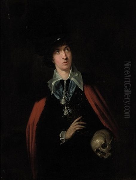 Portrait Of An Actor As Hamlet Holding The Skull Of Yorick - view 1