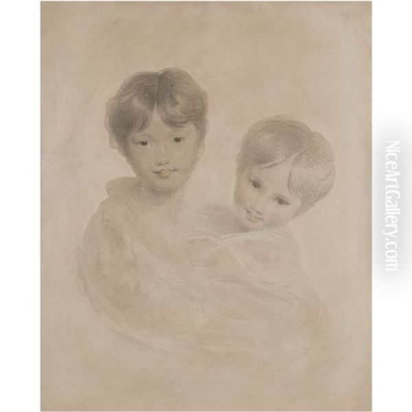Portrait Sketch Of Two Boys, Possibly George, 3rd Marquess Townshend And His Younger Brother Charles - view 1