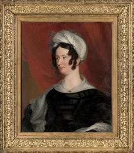 Portrait Of A Lady In A Black Silk Dress And An Oriental Headdress