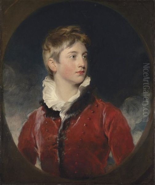 Portrait Of Frederick William Stewart, 4th Marquess Of Londonderry, When A Boy, In A Red Coat - view 1