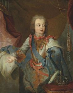 Portrait Of Louis Xv As A Boy by Alexis-Simon Belle