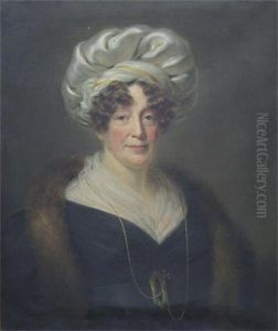 Portrait Of A Lady Wearing A Turban And A Fur Sash by Thomas Lawrence