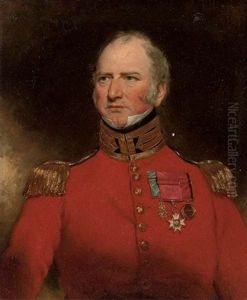 Portrait Of Sir Stephen Remnant Chapman In Scarlet Uniform With Gold Epaulets And Medals